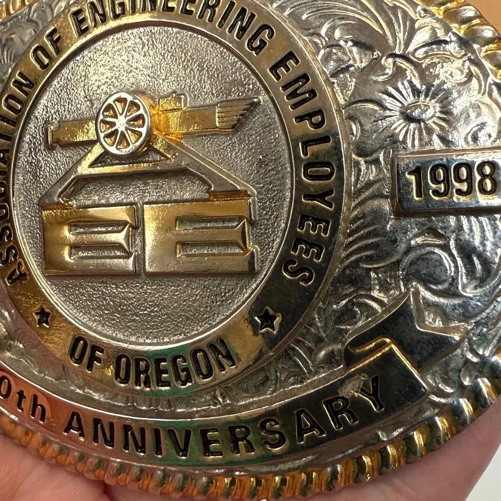 50th Anniversary engineering employees Gold and Silver Commemorative Belt Buckle
